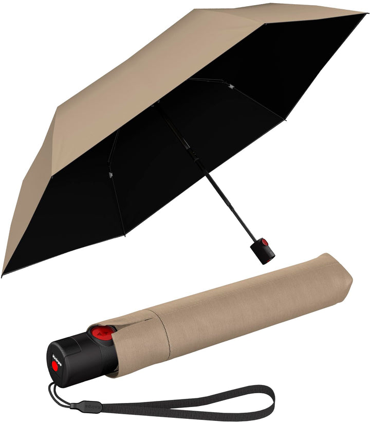 Knirps Taschenschirm U.200 Ultra Light Duomatic Vision Beige With Black Coating - Uv-, Hitzeschutz,