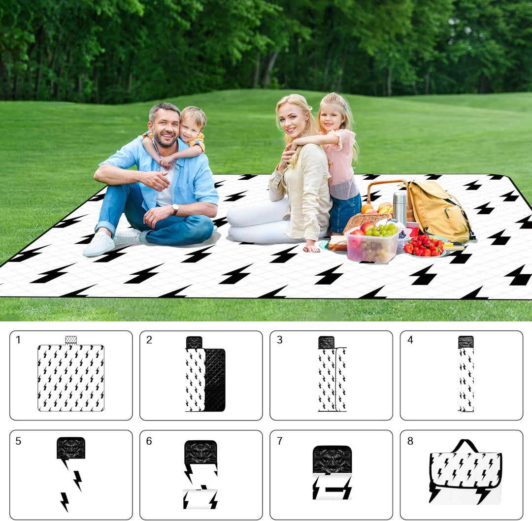 Picknickdecke 200x200 cm wasserdicht sandfrei, Strandtuch XXL,faltbare Strandmatte waschbar, extra g