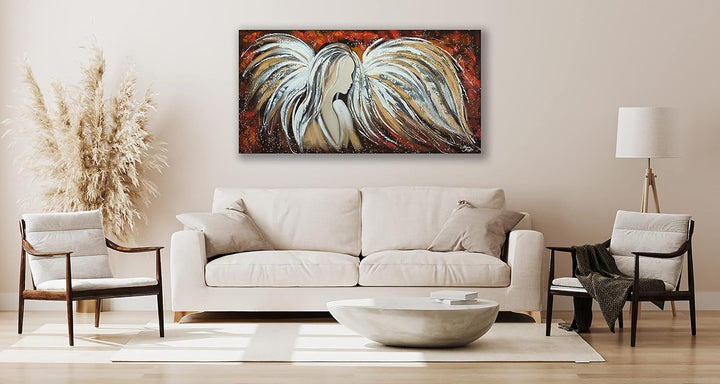 Monica Mirafiori I 100% HANDGEMALT I Gemälde Engel 100x50cm | Gemälde Handgemalt | Acrylgemälde | Se
