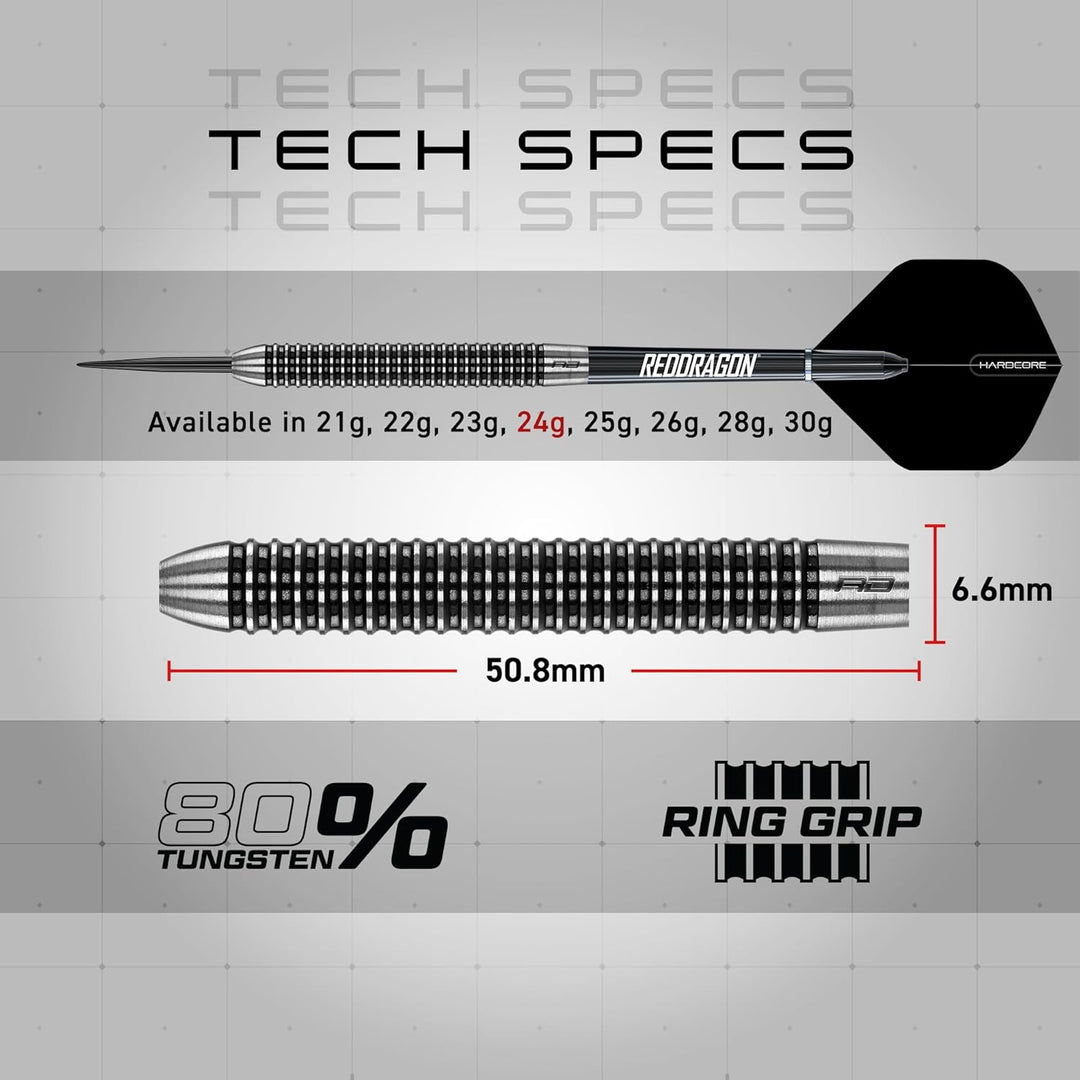 RED DRAGON Darts - Pegasus Profi 80% Tungsten Darts Set | Erhältlich mit Dartpfeile Metallspitze 21g