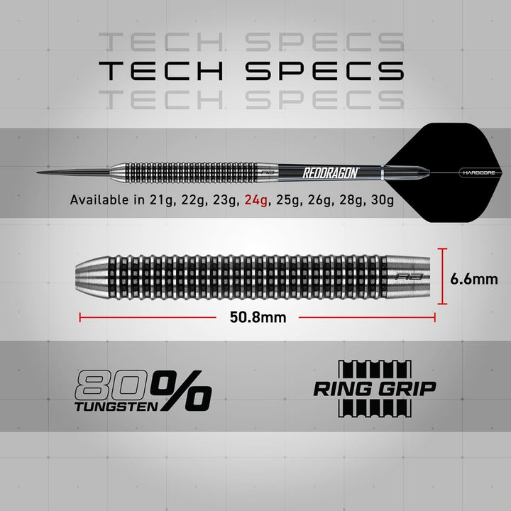 RED DRAGON Darts - Pegasus Profi 80% Tungsten Darts Set | Erhältlich mit Dartpfeile Metallspitze 21g