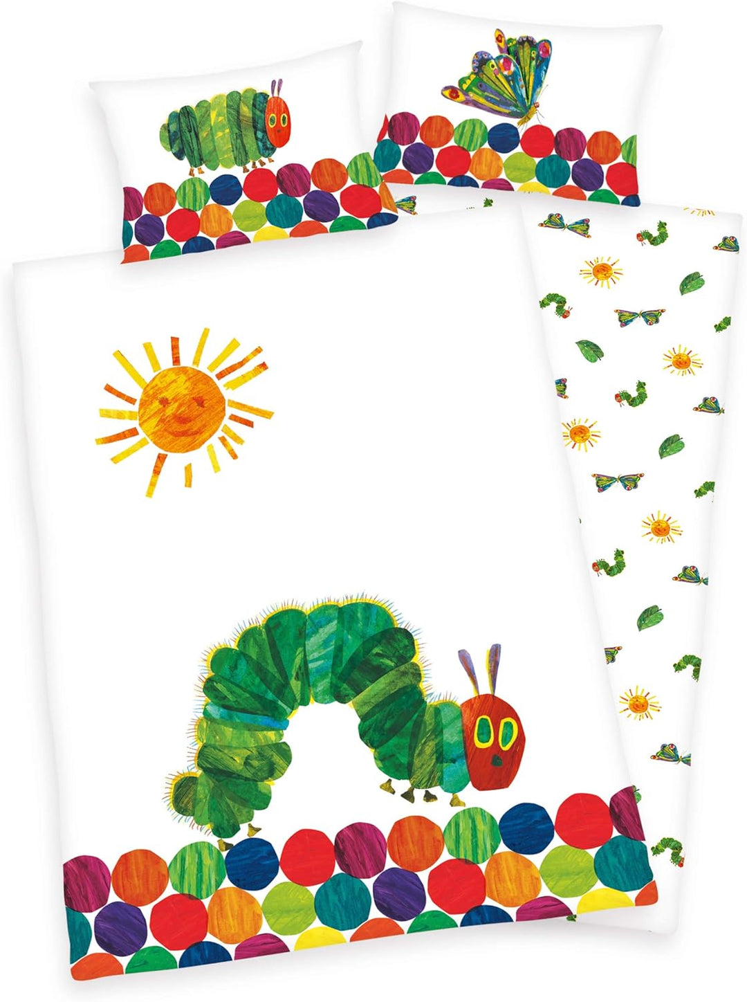 Herding Die kleine Raupe Nimmersatt Baby Bettwäsche 40x60 + 100x135 cm, 100% Baumwolle