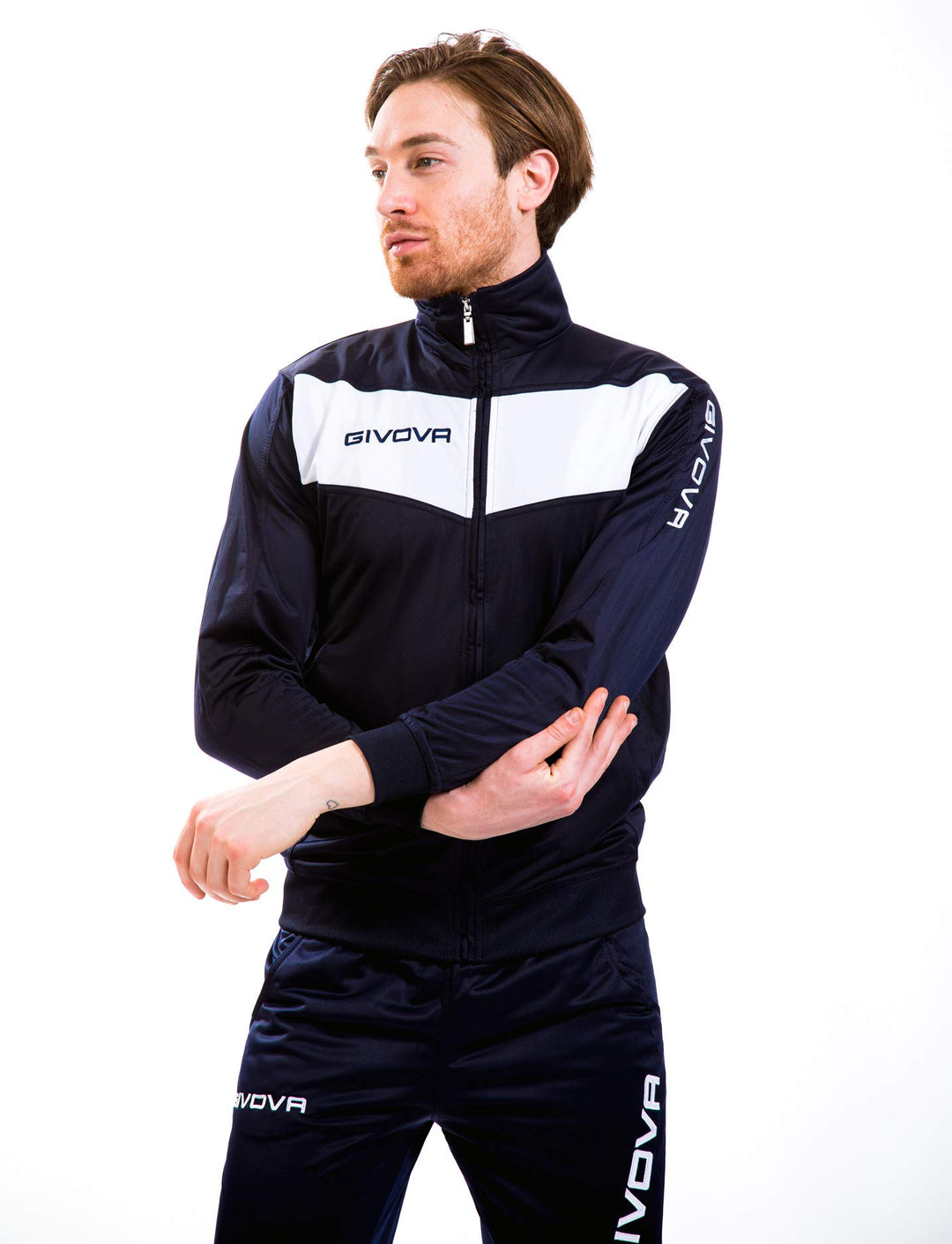 Givova Herren Visa Trainingsanzug 5XS Mehrfarbig (schwarz/orange fluo), 5XS Mehrfarbig (schwarz/oran