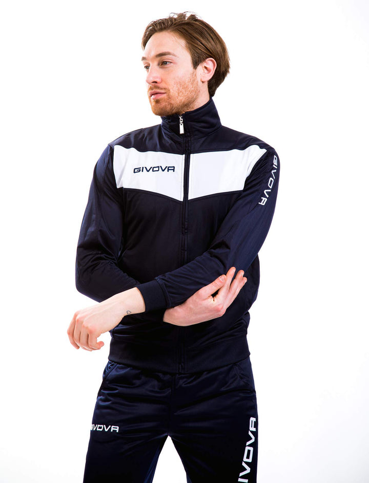 Givova Herren Visa Trainingsanzug, Mehrfarbig (schwarz/weiss), S