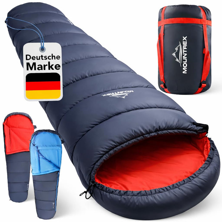 MOUNTREX® Schlafsack - Kleines Packmass & Ultraleicht (760g/1500g) - Outdoor Sommerschlafsack (100GS