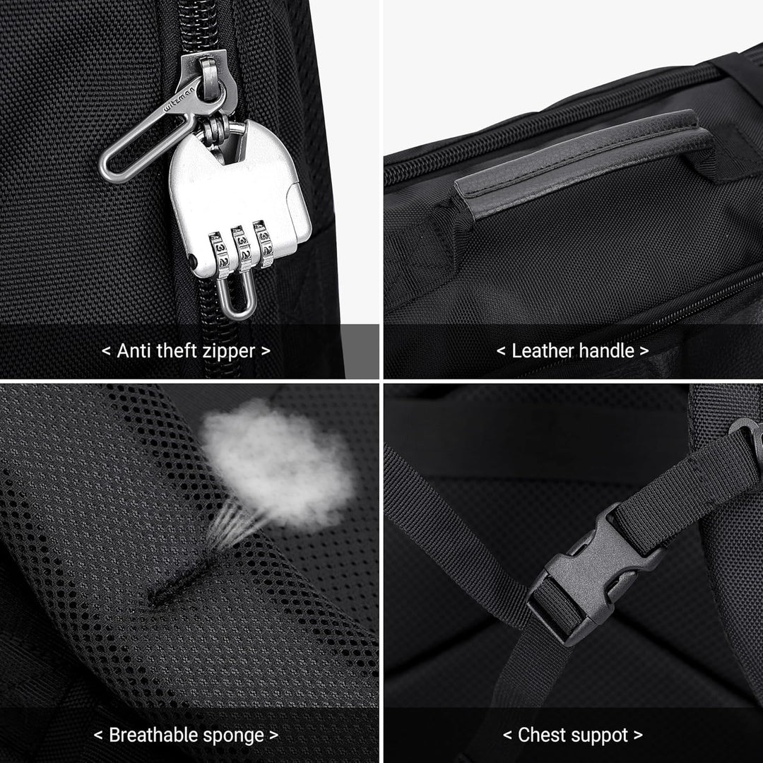 WITZMAN Reiserucksack Nylon Herren Damen Reisetasche Gross TSA Freundlich Handgepäck Rucksack(B686 S