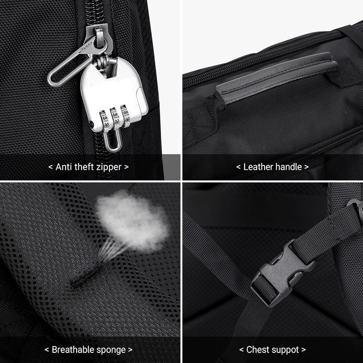 WITZMAN Reiserucksack Nylon Herren Damen Reisetasche Gross TSA Freundlich Handgepäck Rucksack(B686 S