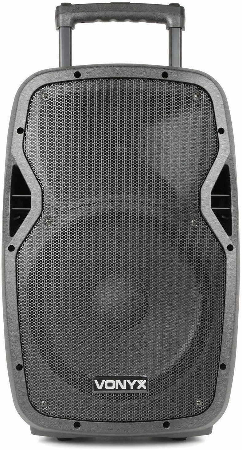 Vonyx AP1200PA - Mobile PA Anlage, Partybox Bluetooth mit Akku, 600 Watt Party Lautsprecher mit UHF-