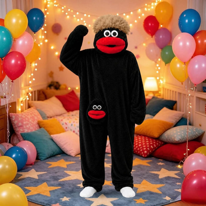 Generisch Lustiges KostüM Locker Weich Plush Einteiler Halloween Grüner Lustiger Monster Pyjama mit