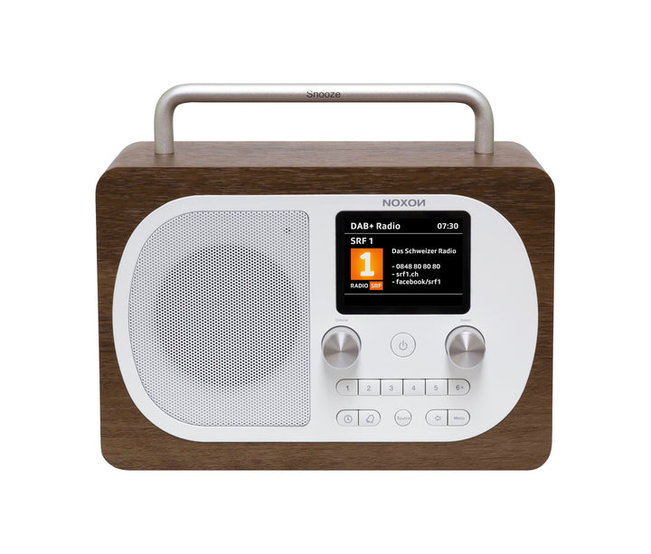 Noxon Eiger - Walnuss - DAB+ und UKW-Radio, Bluetooth, Kopfhöreranschluss, Akkubetrieb möglich, Waln