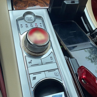 Aluminiumlegierung Auto Gear Shift Panel Button Trim Cover Aufkleber, Zentrale Steuertaste Aufkleber