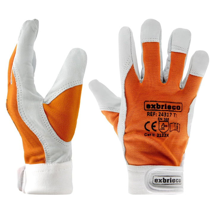 EXBRIECO 1, 3, 6 oder 12 Paar, Gartenhandschuhe aus Leder, Lammfellhandschuhe, Arbeitshandschuhe aus