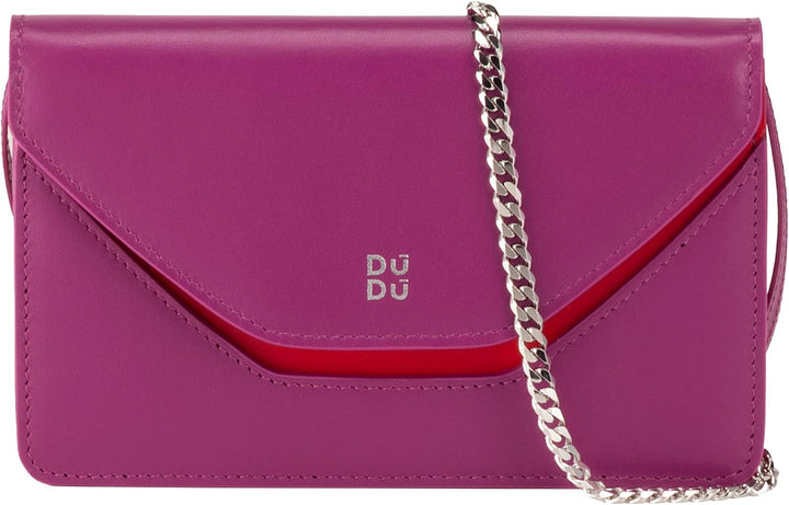 DUDU Kleine Damen-Umhängetasche Made in Italy aus echtem Leder, umwandelbar in Gürteltasche, Mini-Um