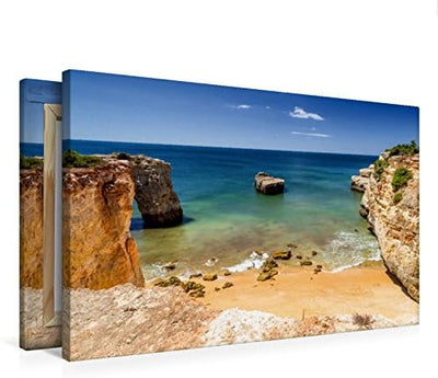 Premium Textil-Leinwand 75 x 50 cm Quer-Format Praia de Albandeira - Portugal | Wandbild, HD-Bild au