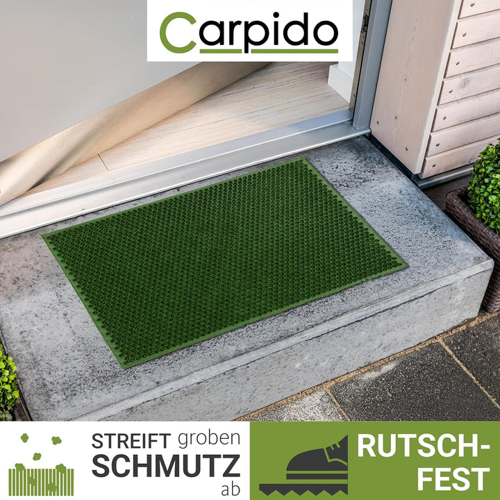 Carpido Wetterfeste Fussmatte Garten - Grün 2er Set 40x60 cm - Outdoor Schmutzfangmatte - Türmatte l