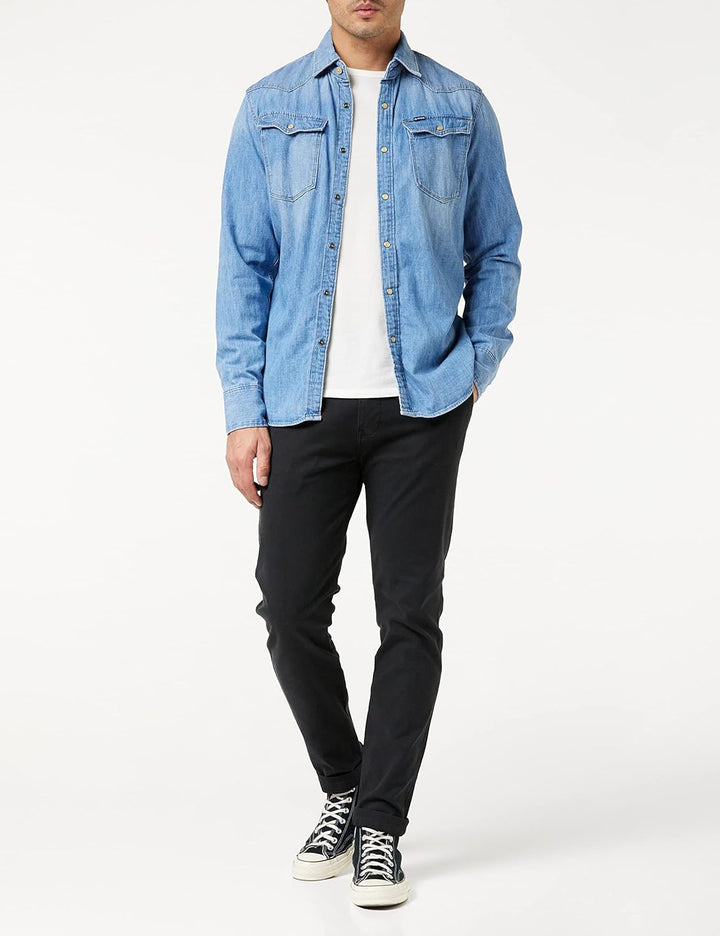 G-Star Herren Marine Slim Long Sleeve Shirt XXS Blau (Medium Aged D12697-d013-071), XXS Blau (Medium