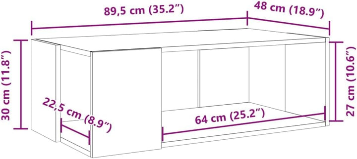 vidaXL Couchtisch, Beistelltisch mit Stauraum, Kaffeetisch Sofatisch für Wohnzimmer, Teetisch Tisch