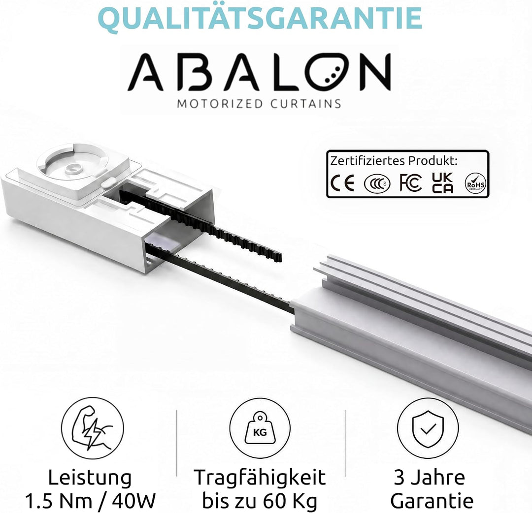 ABALON Motorisierte Vorhangschiene mit Fernbedienung (Not Wifi), 1-8 Meter, Aluminium, elektrische v