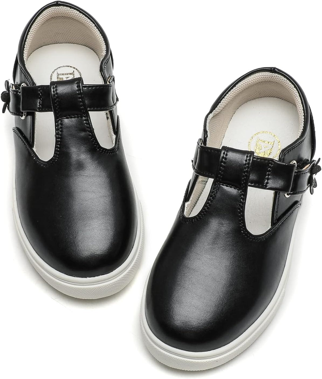 Mädchen T-Spangen Mary Jane Ballerinas Taufschuhe, Schwarz