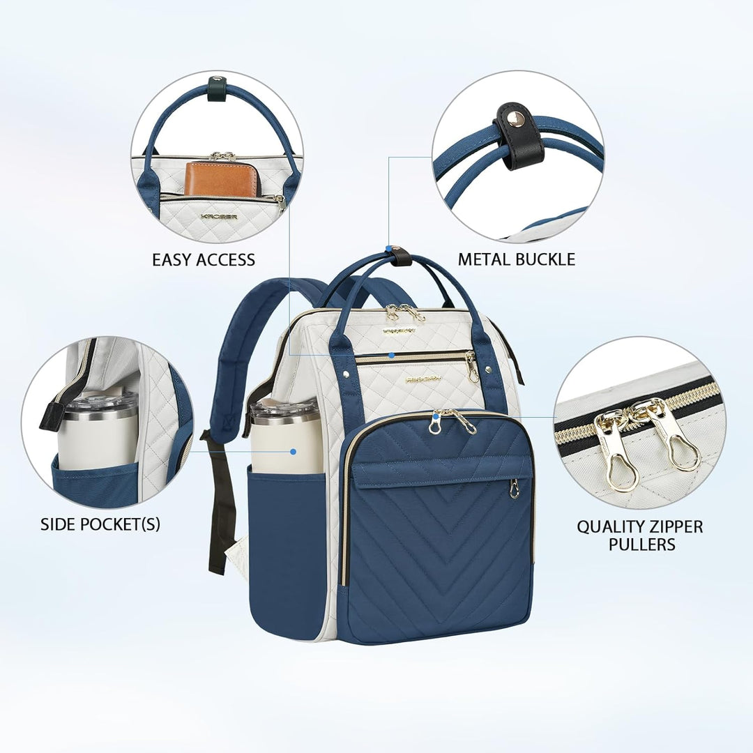 KROSER Laptop-Rucksack Damen 17 Zoll Business Reiserucksack Wasserdicht mit Hartgeschältem Sicherhei