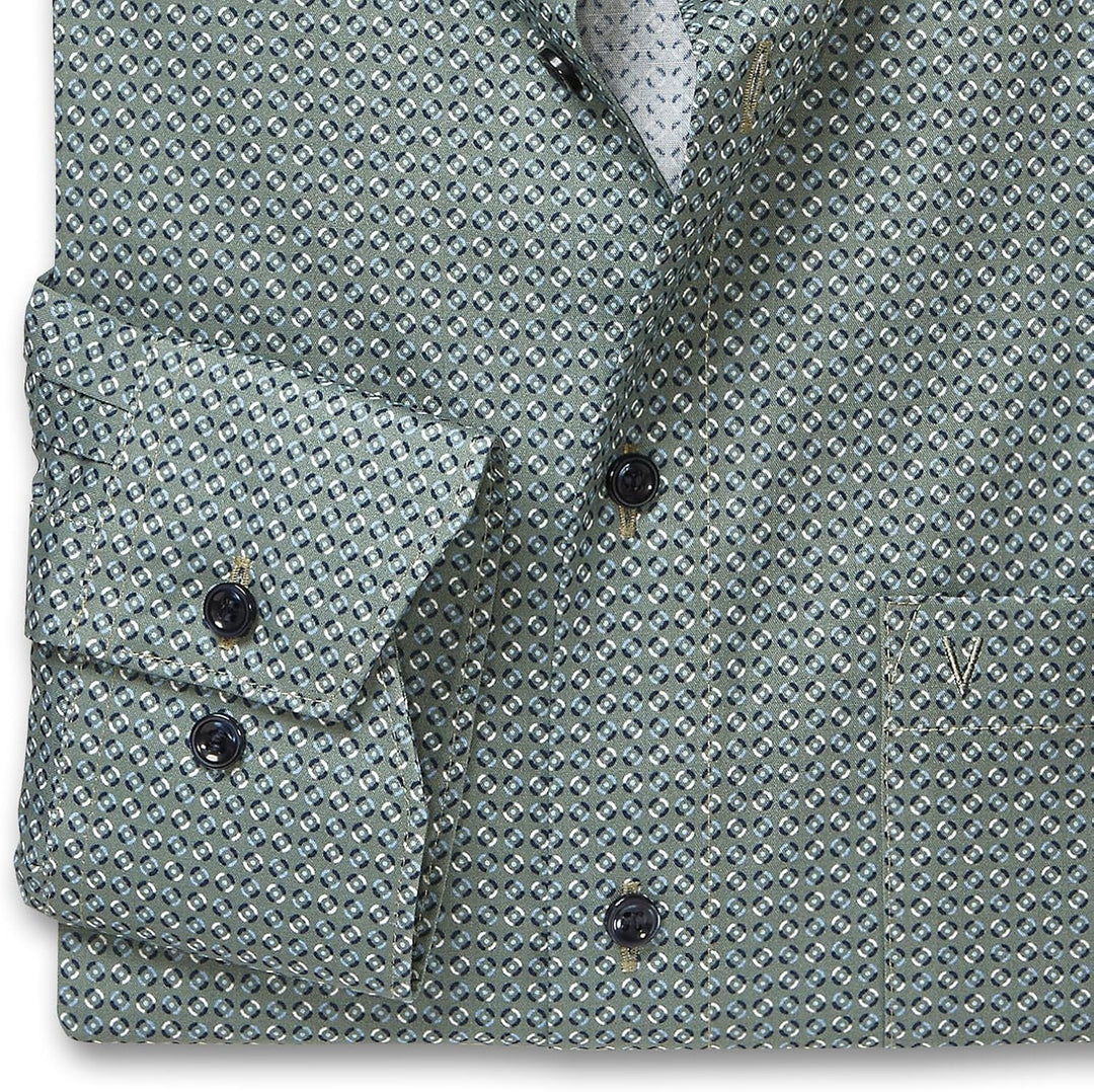 Marvelis Herren Businesshemd Langarm 722584,Rotationsdruck,Modern Fit,New Kent 40 Oliv 47, 40 Oliv 4
