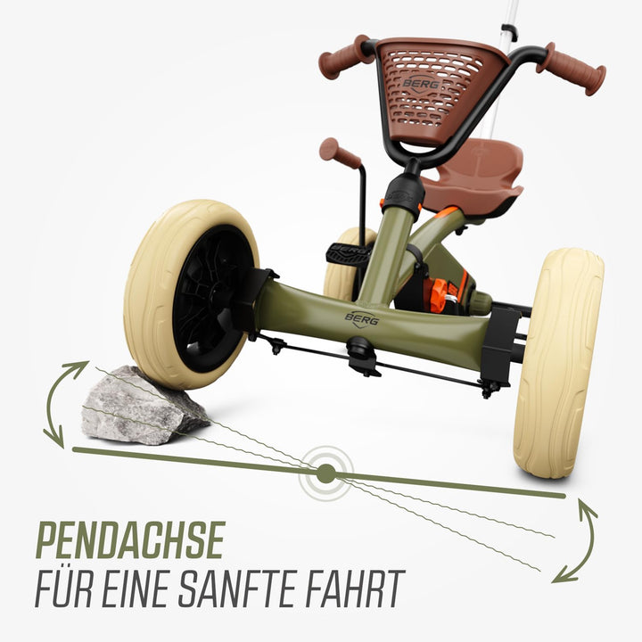 BERG Pedal-Gokart Buzzy 2-in-1 inkl. Schubstange | Gokart mit Freilauf | Tretfahrzeug für Kinder ab