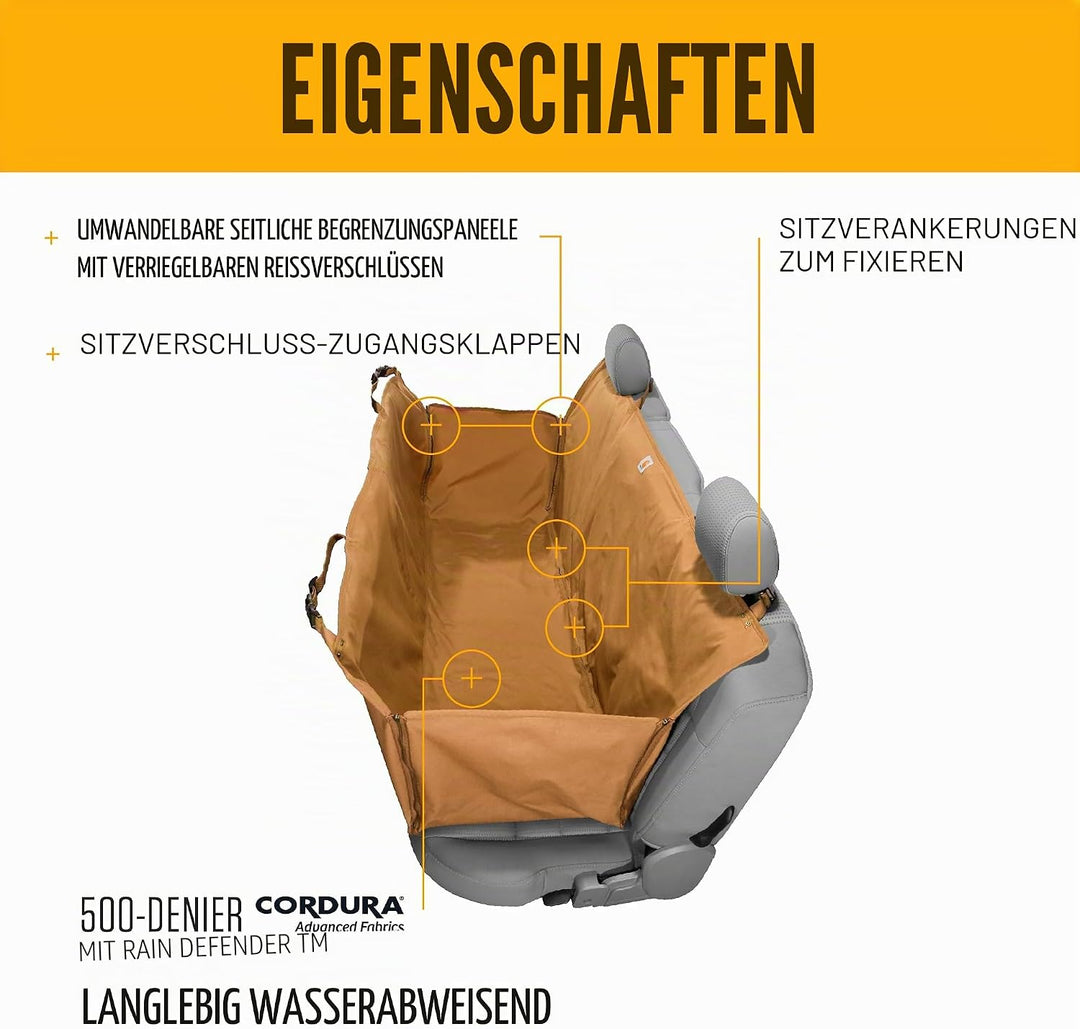 Carhartt Universell passgenaue Nylon-Hängematte für Haustiere, Autositzschutz, Hunde-Rücksitzbezug,