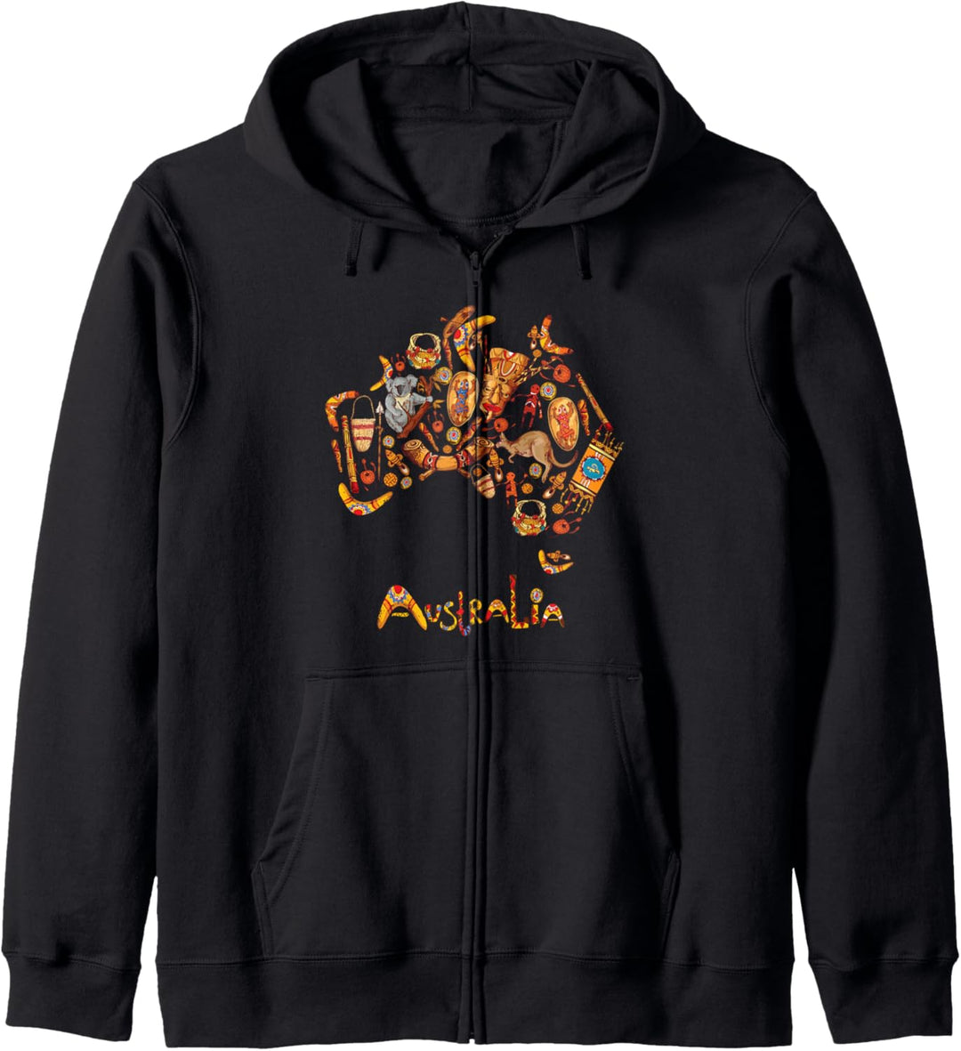 Australien Kartenikone traditionelles Andenken Geschenk Kapuzenjacke