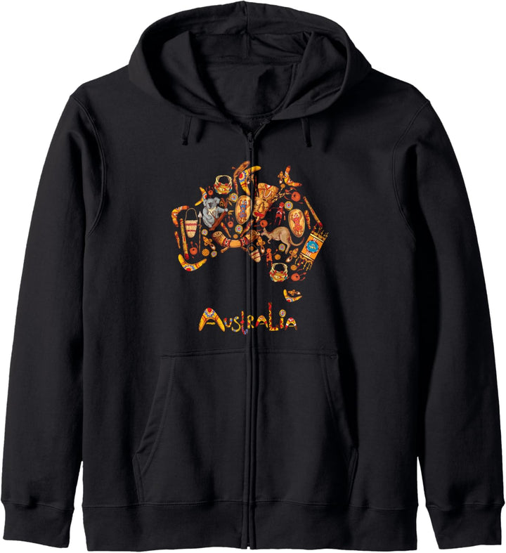 Australien Kartenikone traditionelles Andenken Geschenk Kapuzenjacke