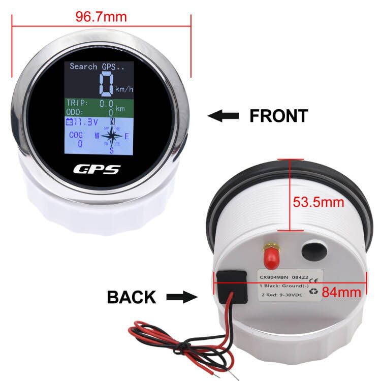 KAOLALI GPS Tachometer Geschwindigkeitsmesser Kilometerzähler 85 mm Rostfreie IP67 Wasserdichte Digi