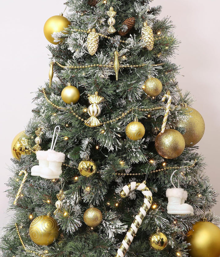 Christmas Concepts® 5er Pack - Extra grosse 100mm Christbaumkugeln - Glänzend, Matt & Glitterdekorie