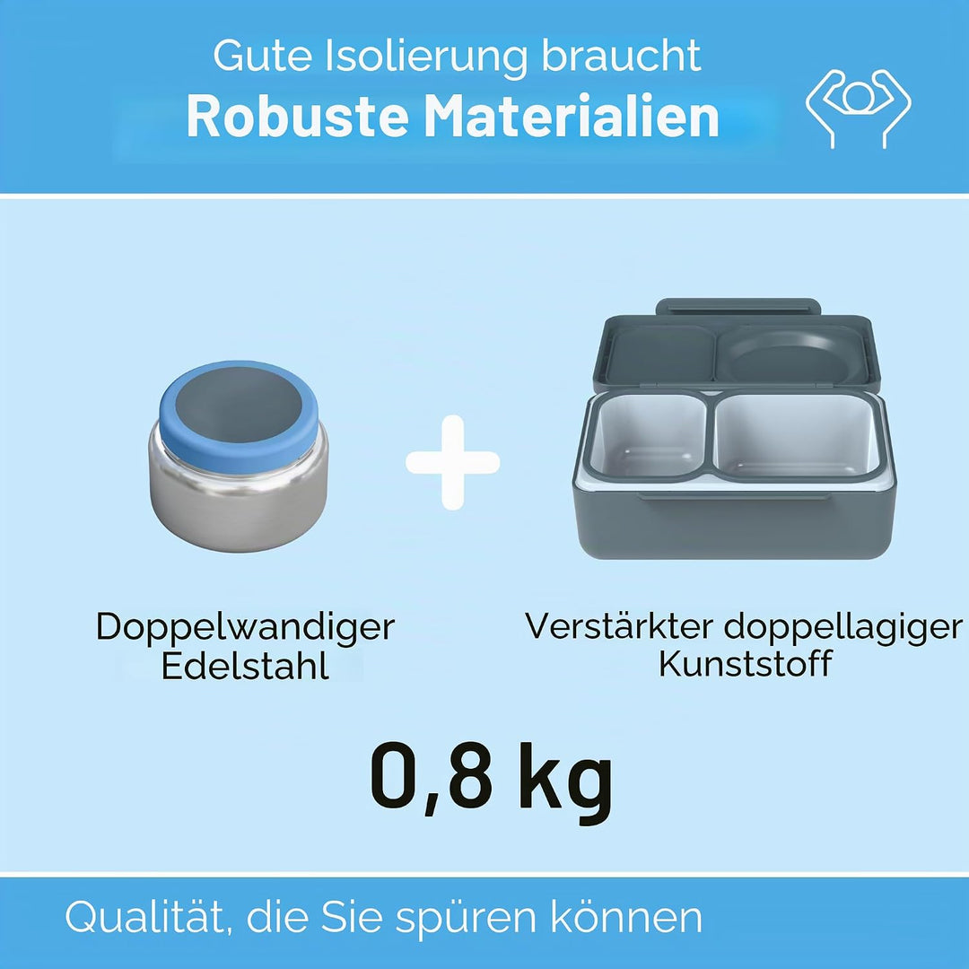 Omie Box UP Bento-Box für Kinder, isolierte Lunchbox, auslaufsichere Thermosdose, Kühler Eisbeutel,