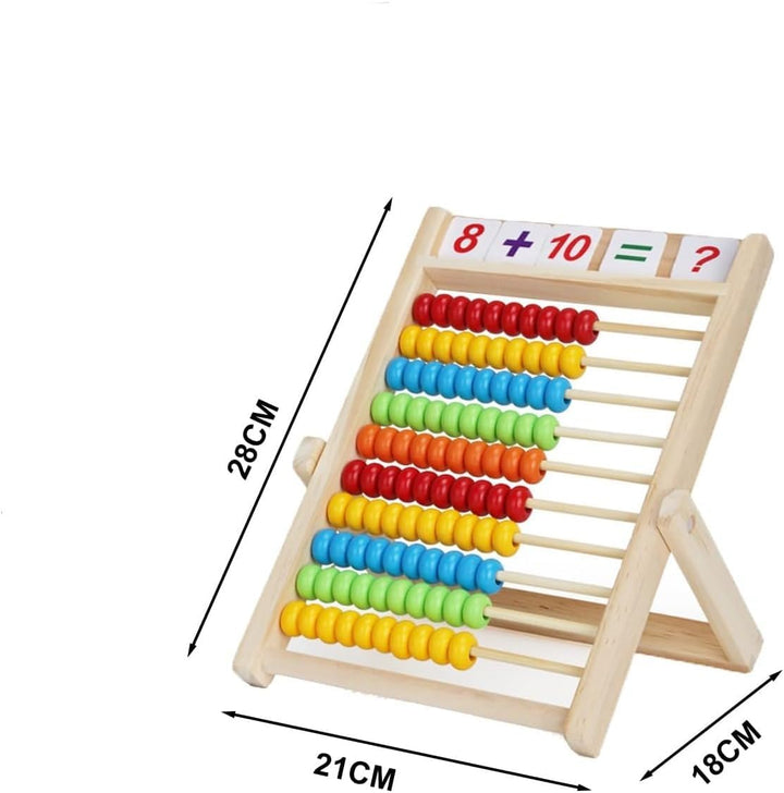 Grundschule Rechenschieber 28 X 21CM Abakus für Kinder mit Zählstäben/Zahlenalphabetkarten Rechenrah