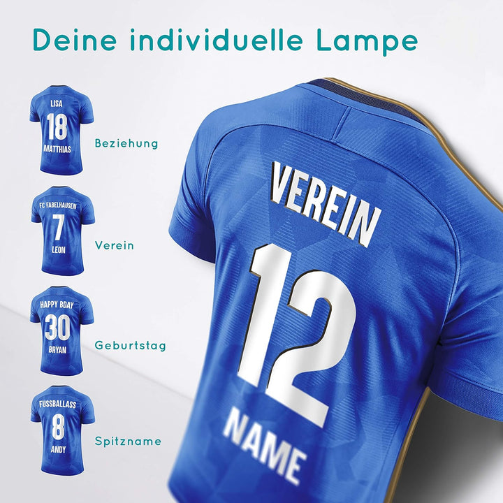 Elbeffekt Trikotlampe für Chelsea Fans aus Holz - personalisierbares Geschenk - schenke Dein individ