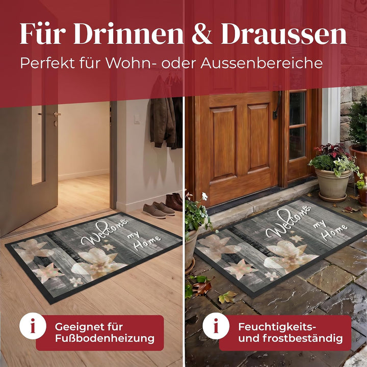 Hochwertige Fussmatte 60x80 cm (Large) – Schmutzfangmatte für Innen &amp; Aussen, rutschfest mit hoher S