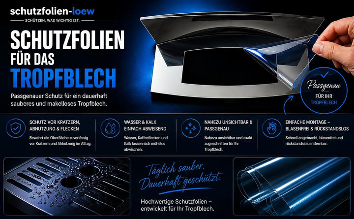 3 x Schutzfolie/Kratzschutz passend für Jura C3 - C8 - C9 Piano Black - 15599/15603/15753 - Tassenab