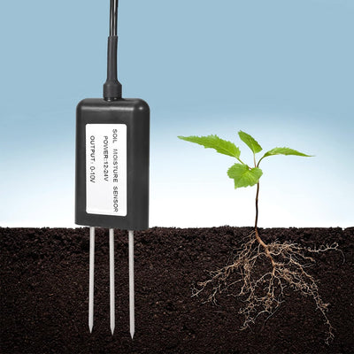 Duokon Bodenfeuchtesensor 0-10V, ABS Hochwertiges 2-In-1 Bodentemperatur Feuchtesensor Messumformer