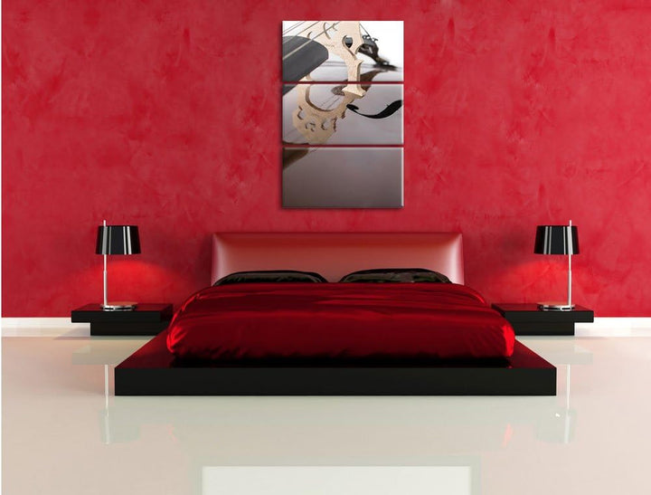 Cello 3-Teiler Leinwandbild 120x80 Bild auf Leinwand, XXL riesige Bilder fertig gerahmt mit Keilrahm