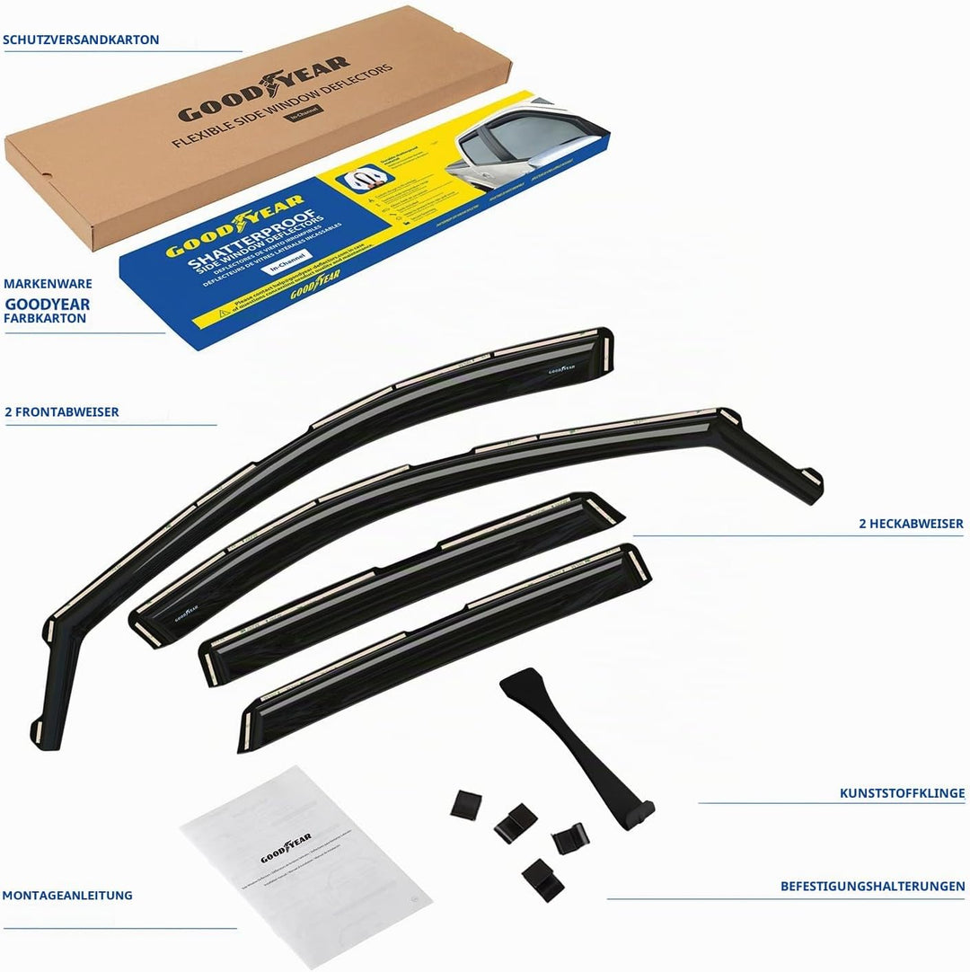 Goodyear Windabweiser für/kompatible mit Ford Kuga 2020-2024 SUV, Autofenster Regenschutz, Regenabwe