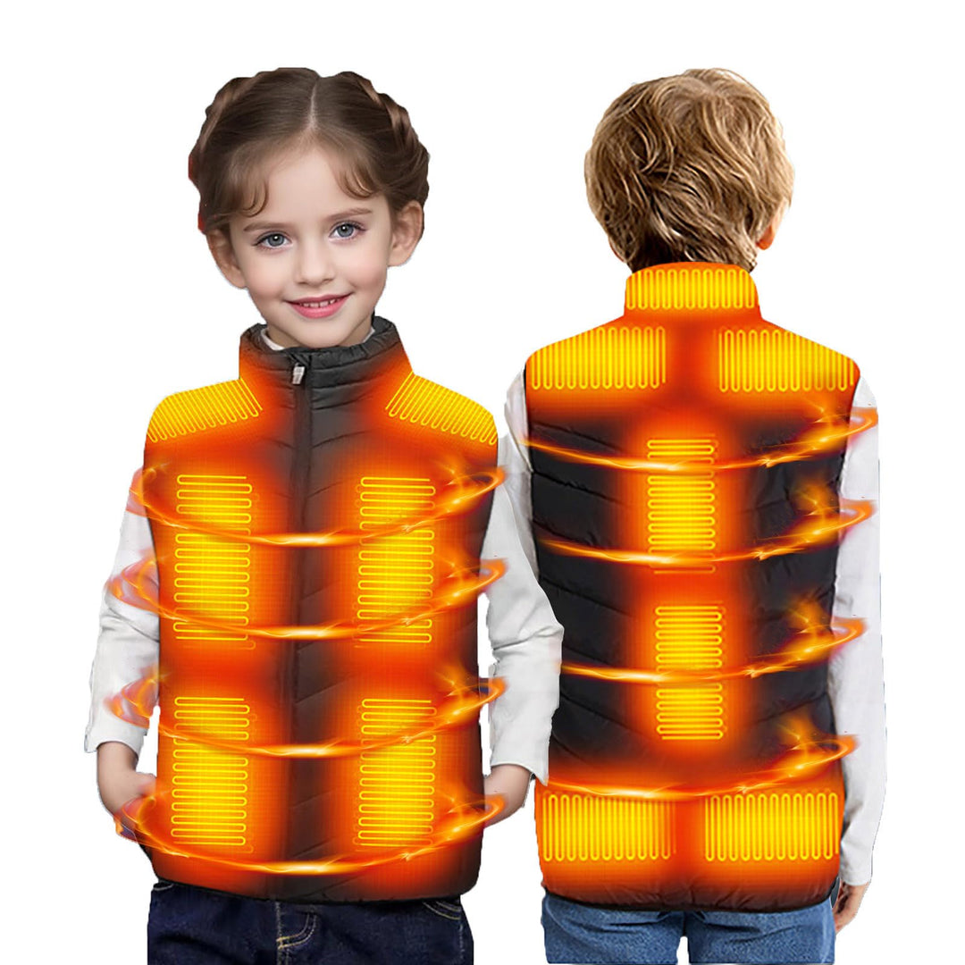 2024 Neu Beheizbare Weste Kinder Sale, Beheizbare Jacke mit 13 Heizzonen für Jungen Mädchen, 3 Einst