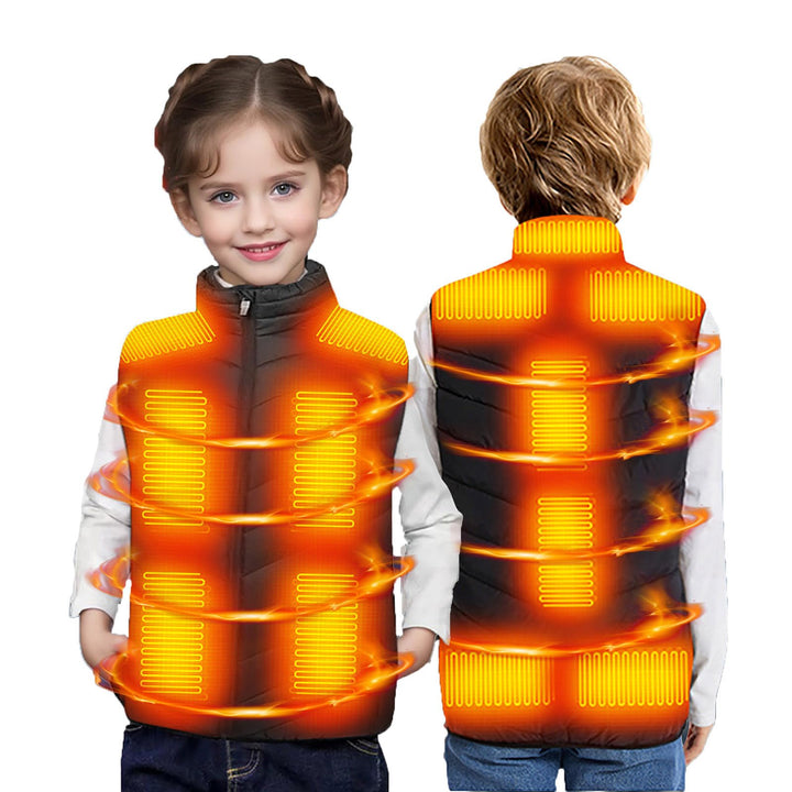 2024 Neu Beheizbare Weste Kinder Sale, Beheizbare Jacke mit 13 Heizzonen für Jungen Mädchen, 3 Einst