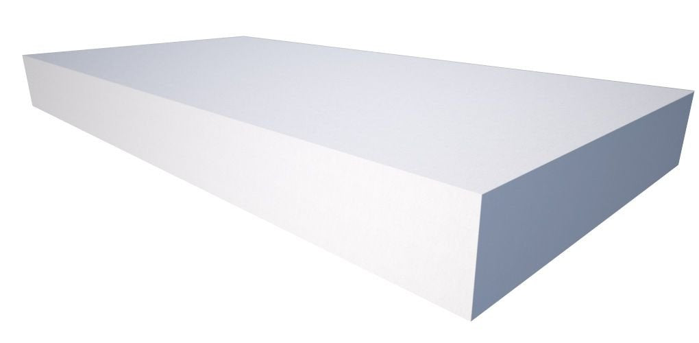 Akustikschaum Plattenabsorber glatt aus Basotect® weiss - 100cm x 50cm x 10cm - mit Selbstklebeausrü