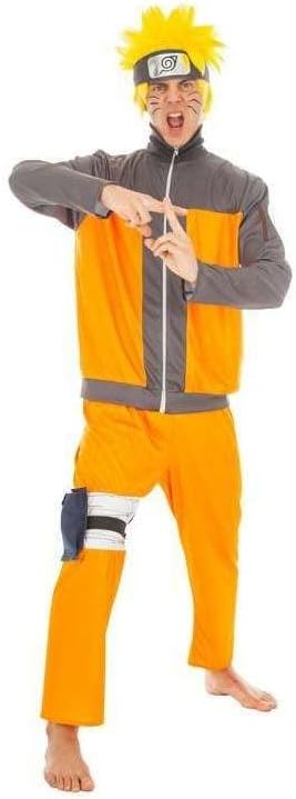 Chaks Naruto-Kostüm für Herren Anime-Kostüm orange-schwarz L, L