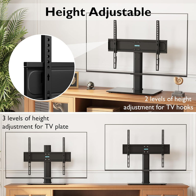 BONTEC TV Standfuss TV Ständer Universal Höhenverstellbar für 26-55 Zoll LCD LED OLED Plasma Flach &