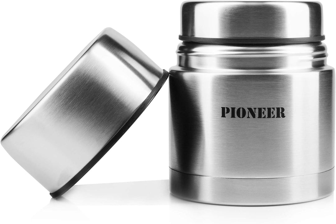 Pioneer Thermo-Speisegefäss 0, 5 L Edelstahl Doppelwandig Isolier-Suppenbehälter 8 Stunden Heiss 24