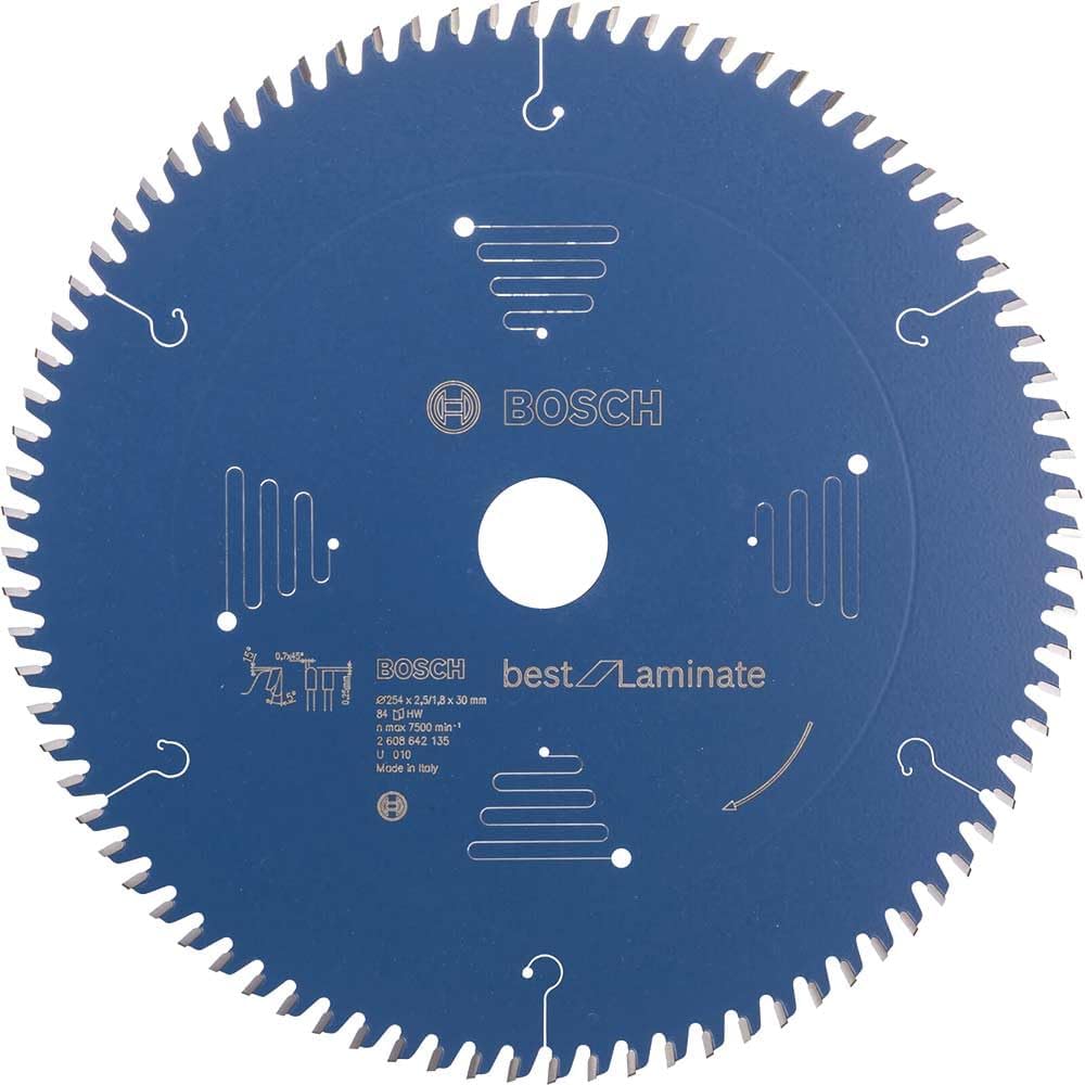 Bosch Professional 2608642135 Kreissägeblatt Best for Laminate 254 x 30 x 2.5/1.8 mm Z84TR-F, 254 x