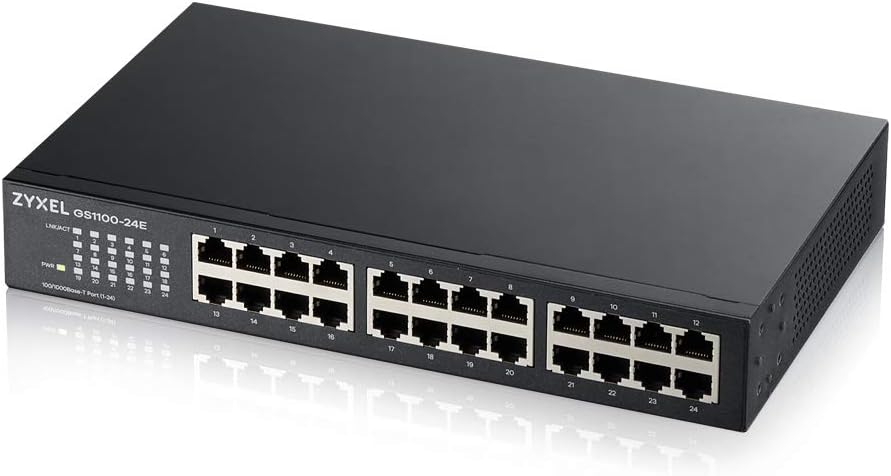 Zyxel 24-Port Gigabit Ethernet Unmanaged Switch - Design ohne Lüfter [GS1100-24E] GS1100-24E-EU0103F