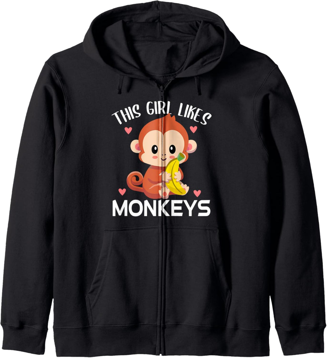 Dieses Mädchen mag Affen Kapuzenjacke