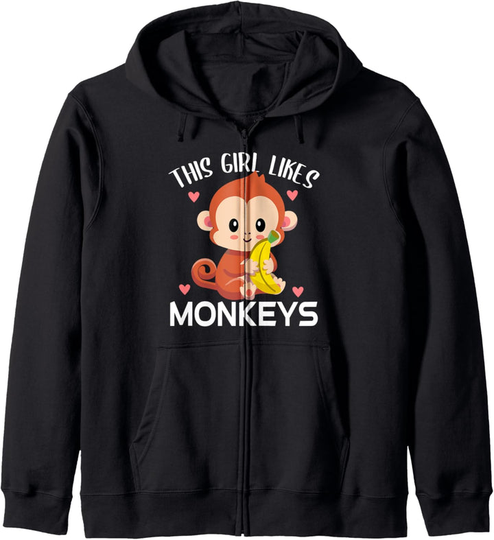 Dieses Mädchen mag Affen Kapuzenjacke