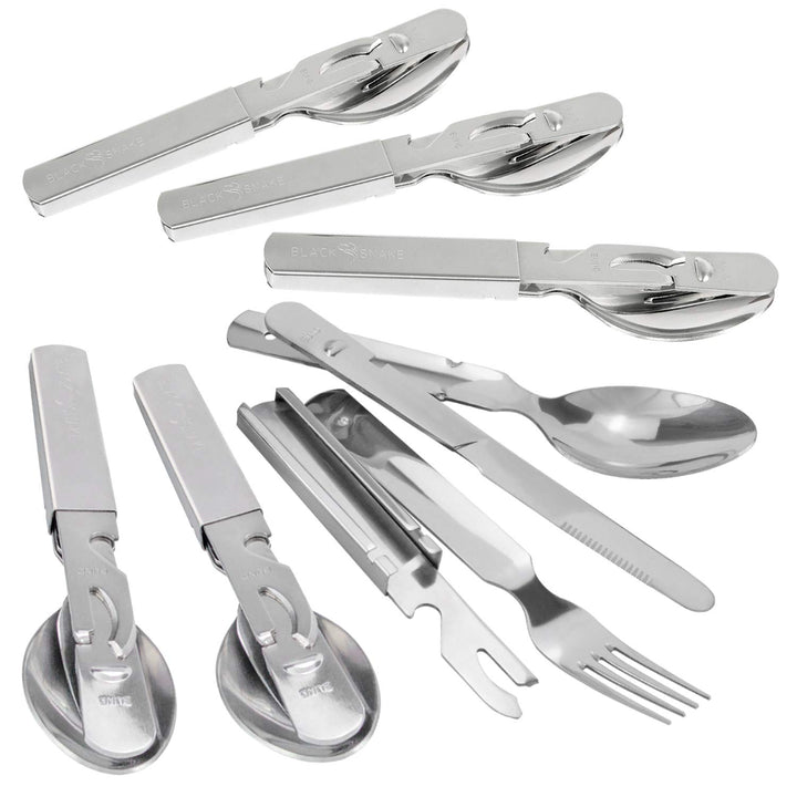 Black Snake Essbesteck 2er 4er oder 6er Set im BW Stil ideales Besteck zum Camping 6 Personen Set, 6